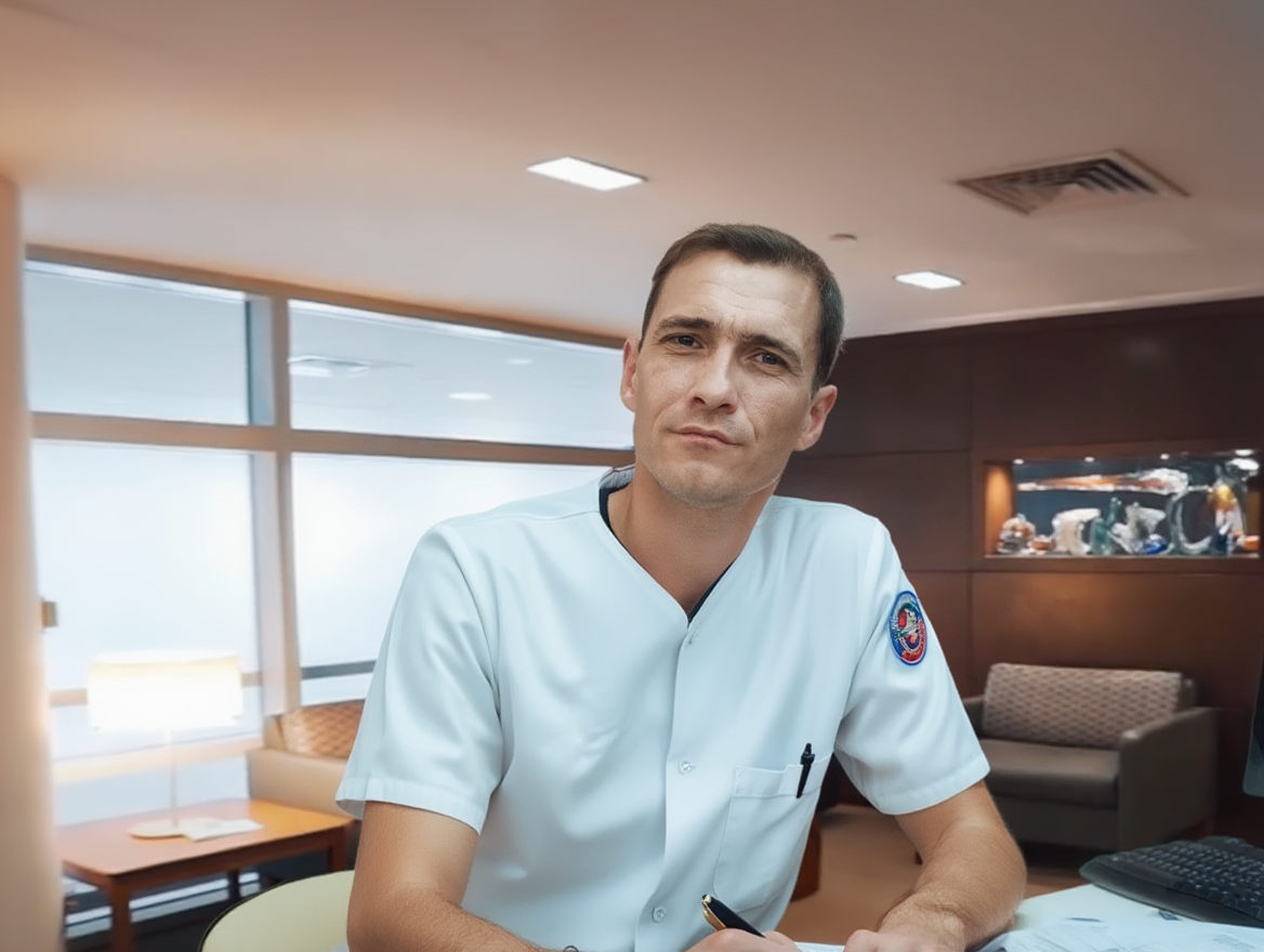 Психотерапевт за столом в кабинете